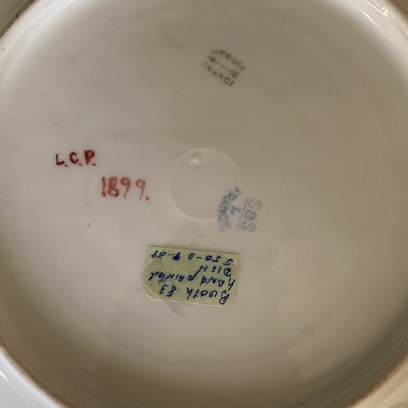 Rare antique 1899 roses and ribbons Limoges France plate - Picture 3 of 5